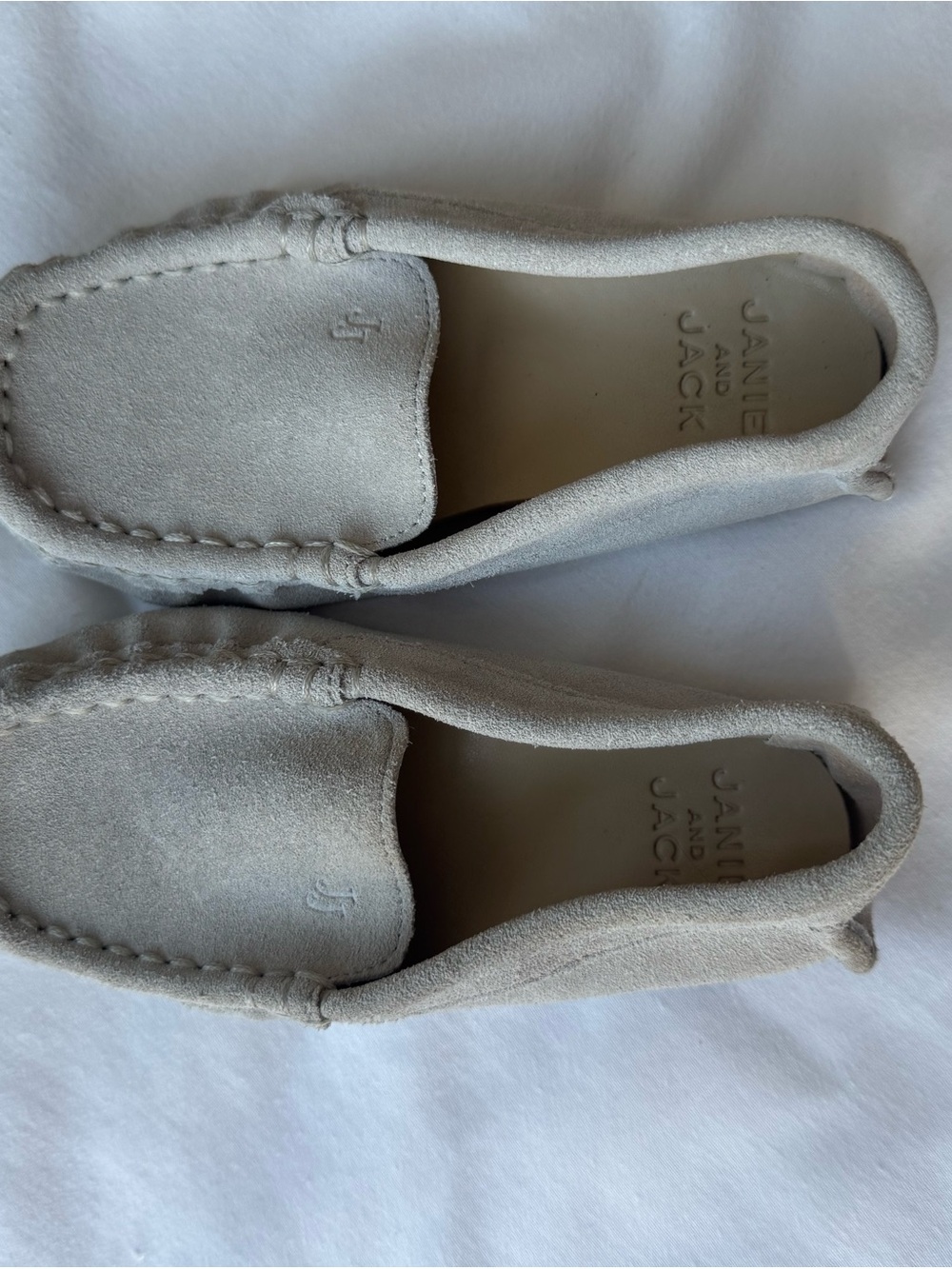 Janie and Jack Suede Moccasins - Light Beige
